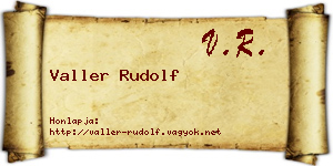 Valler Rudolf névjegykártya